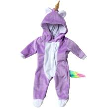 16英寸娃娃衣服紫色、粉色、洋红色、蓝色小马服装套装，流行可爱创意卡通印花毛绒娃娃衣服套装 - 紫色 - 查看 3