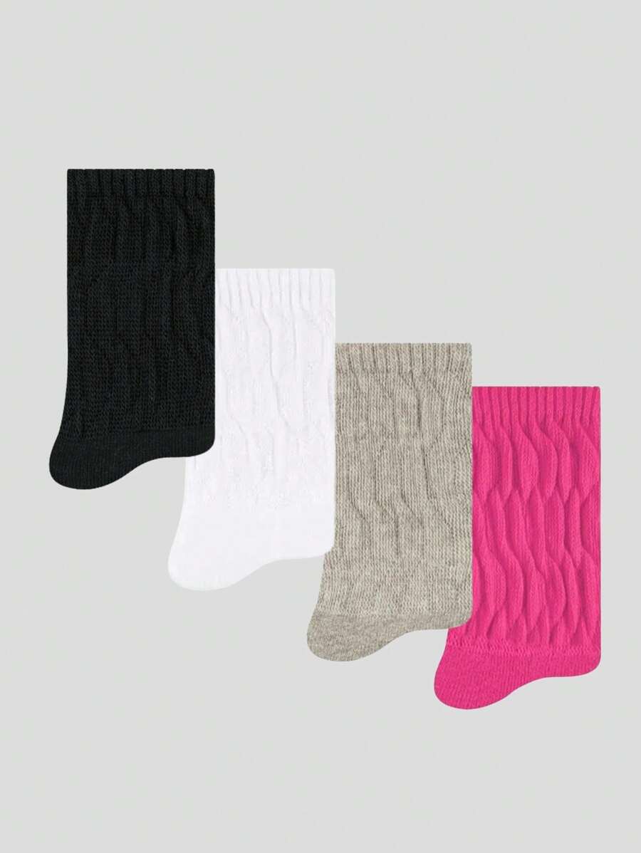Selene Women's Cotton Aerobics Long Socks Kit 4 Pairs 4900 - 彩色 - 查看 1