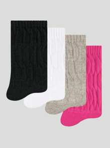 Selene Women's Cotton Aerobics Long Socks Kit 4 Pairs 4900 - 彩色 - 查看 2