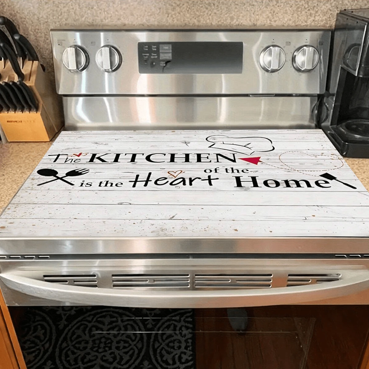 Capa Extra Grande 72,4 x 52,1 cm de Diatomita para Fogão - Antiderrapante, À Prova d'Água e Resistente ao Calor para Fogões Elétricos de Vidro, Evita Arranhões, Protetor de Cooktop de Uso Múltiplo, Fácil de Limpar, Ideal para Decoração de Cozinha