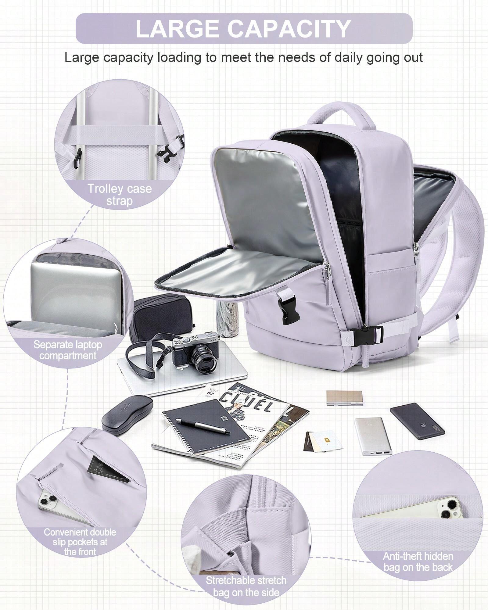 Large Travel Backpack Men Business Laptop Backpack Cabin Bag 40x20x25