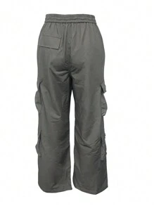 Chicsale Womens Cargo Pants With Large Pockets Streetwear Style Comfortable Fit And Versatile Design Ideal For Casual Outings And Everyday Wear Perfect For Fashion Forward Women - Xám - Xem 4