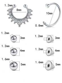 Fake Piercings Fake Nose Ring Fake Septum Piercing Fake Lip Ring Fake Lip Piercing Fake Nose Ring Septum Clip On Nose Ring Faux Septum Piercing Fake Nose Stud Fake Septum Jewelry Fake Earring Stud Fake Eyebrow Piercing Fake Labret Jewelry Fake Snake Bites Piercing Fake Piercing Balls For Halloween Stick On Fake Nose Stud Fake Earring Hoops Non Piercing - Fake Piercings - View 2