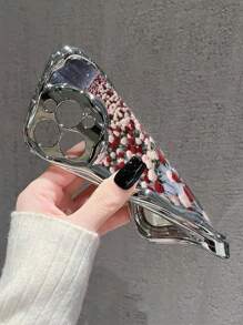 兼容玫瑰花彩绘电镀新款奶油纹理波浪边花卉彩绘可爱兼容iPhone16防摔新款兼容iPhone14糖果彩绘防摔创意手机壳，适用于兼容 XR/7/8彩绘，兼容iPhone15 ProMax，兼容iPhone13，兼容iPhone14，兼容iPhone11软壳，P12防摔，XS直边彩绘TPU，P14加厚，P13软壳，P12全包裹防摔软手机壳 - 彩色 - 查看 6