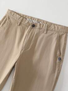 Men's Slim-Fit Stretch Cotton Fashion Casual Chino Pants - 卡其色 - 查看 3