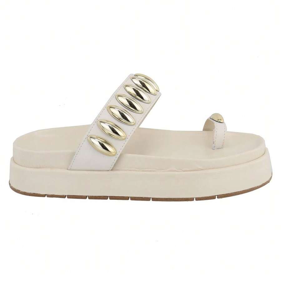 Women's FlatForm Sandal With Toe Clip-On Detail Strap New Summer Release - White - View 1