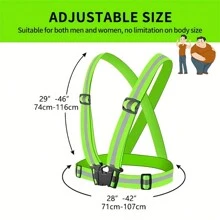 A Reflective Vest With High Visibility And Adjustable Reflective Tape, Suitable For Running, Walking, And Cycling At Night