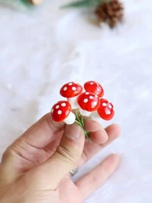 10/30/50/100 件红色蘑菇微型景观装饰，彩色泡沫人造浆果配件