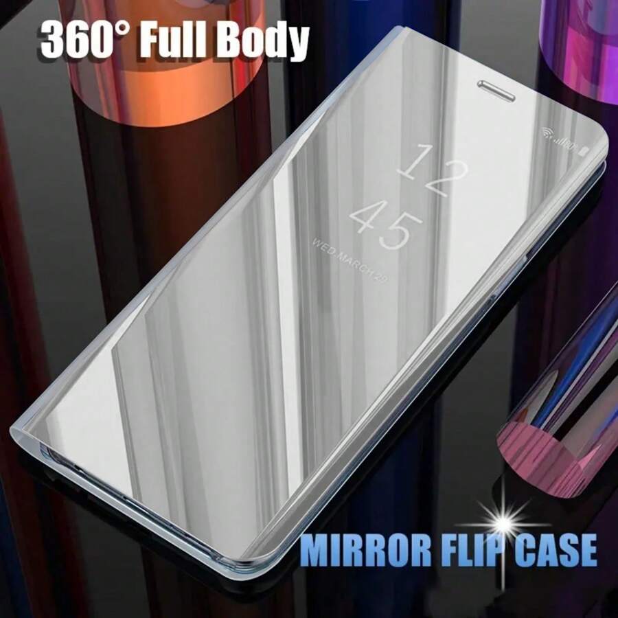 Luxury Mirror Flip Protective Case Compatible With Samsung S24Ultra S23Ultra Galaxy S24 S23 S22 S21 S20 S10 S9 S8 FOLD2 FOLD3 FOLD 4 FOLD 5 FOLD 6, Apple, 11Ultra Plus. Also Fits Galaxy A12 A13 A14 A35 A52 A53 A54 A55, Galaxy NOTE 8 NOTE9 NOTE10 NOTE20, And 6 7 X 11 12 13 13pro 13promax 14 14pro 14promax 15 15pro 15promax 16 16pro 16promax Series Waterproof Shockproof Anti-Fall Scratch Resistant - 銀色 - 查看 1