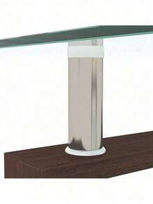 White Coffee Table, Clear Coffee Table, Modern Side Center Tables For Living Room, Living Room Furniture - Quả óc chó + Kính-2 - Xem 8