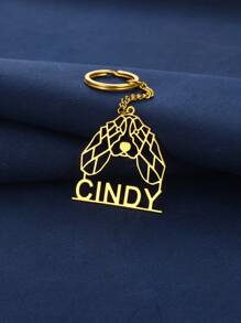 Personalized Custom Pet Dog Keychain, Stainless Steel Poodle Keyring With Name, Gift For Pet Lovers - Keychain - View 10