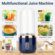 A 6/12-Blade USB Portable Juicer, Featuring An Automatic Small Electric Juicer And Drinking Cup With Power-Off Protection, Blender For Ice Cream Shakes, And Small Food Processor, Is Perfect For Both Home And Outdoor Use!