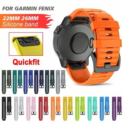 26 22 20 毫米硅胶 QuickFit 表带适用于 Garmin Fenix 7X 7 7S 6X 6 6S Pro 5 5X 5S Epix 2 智能手表腕带