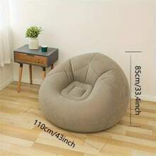 Ghế sofa bơm hơi lớn Slouchy Ghế dài bằng nhựa PVC Ghế sofa hạt đậu Ghế dài Puff Ghế dài Tatami Đồ dùng phòng khách Cắm trại ngoài trời Đồ cắm trại - Cà phê nâu - Xem 8
