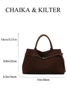 1 pieza Bolso tipo tote para mujer, bolso casual de gran capacidad con cierre magnético, decoración con cinturón, diseño de doble asa, apto para viajes, compras, citas, regalos - adecuado para adolescentes, estudiantes universitarios y damas de oficina, bolso de moda