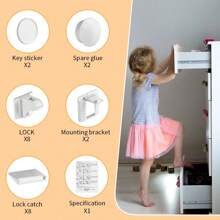 3M 34pcs/Set Multifunctional Child Safety Lock For Cabinet Door & Drawer With Magnetic Locks, Keys And Installation Brackets Includedbaby Shower Family Decorations Gifts