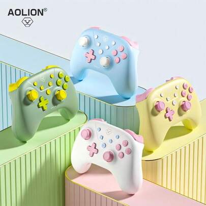 AOLION Nuovo controller senza fili AOLION con funzione di risveglio, joystick compatibile con Switch/Lite/OLED, doppia vibrazione, controller senza fili compatibile con gamepad, funzione turbo, compatibile con Switch/PC/IOS/Android, impugnatura multipiattaforma