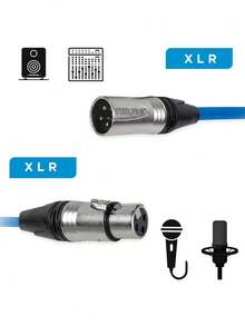 Steelpro 3m Professional Balanced Male - Female XLR Cable - Blue - View 5