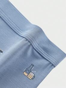 4 件装 男士时尚印花无缝透气平角内裤 - 彩色 - 查看 6