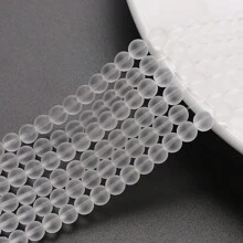 Environ 50 pièces Fil de perles en cristal clair de 8 mm, perles de verre pour la conception de bracelets, colliers, décoration de rideaux