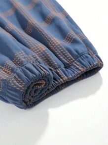 2pcs/Set Men's Sleepwear Pajama Set, Round Neck Long Sleeve Top & Pants, Breathable And Moisture-Wicking, For Spring And Autumn, Fall Winter Clothes