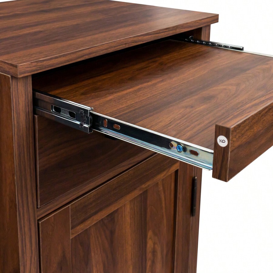 Brown Walnut Color Modular Wine Bar Buffet With Hutch