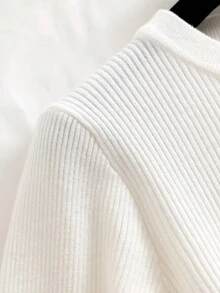 GIGOGOU Autumn Winter Basic Women Rib Warm Soft Sweater Top Slim Fall Clothes - Apricot - View 12