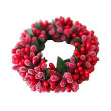 1pc Candlestick Wreath - Artificial Red Berries Candle Rings For Pillars Centerpiece Wreath Holder, Suitable For New Year Wedding Table Decoration, Table Decoration,Centerpieces,Artificial Flowers,Plastic Flowers - Multicolor - View 9