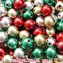 6/8/10/12/14/16mm Vibrant Xmas Mixcolor Acrylic Beads Ideal For Jewelry Making Holiday Dress Up Christmas Shiny Beauty Beads