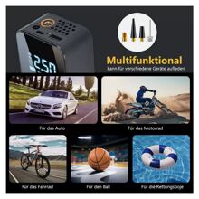 LCD Electric Battery Air Pump Car Bicycle Tire Compressor 150PSI Portable Tire Inflator For Quick Inflation Of Cars, SUVs, Motorcycles And Bicycles Automatically Stop Inflation Various Devices With PSI, KPa, BAR And KG/CM For Quick Switching. Large LCD Display With LED Flashlight - Black - View 5