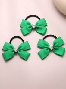 3pcs/2pcs Green Bowknot Hair Clips & Hair Ties For Girls - Green - View 10
