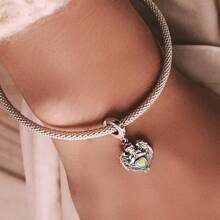 bamoer 1 PC 925 Sterling Silver Angel God Charms Wings Beads Heart Cupid Belief Pendant Fit Women Bracelet Necklace DIY Fine Jewelry - Silver - View 2