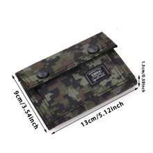 1 Pc New Ultra Thin Casual Mini Camouflage Folding Short Wallet,Portable Short Change Purse ID Card Cash Coin Simple Style Men's And Women's Small Clutch Bag Zipper Coin Purse Credit Bank Card Case Holder Pouch - Multicolor - View 3