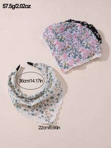 3pcs Women's Bohemian Style Floral Lace Headbands, Suitable For Daily Matching (Floral Pattern Colors May Vary In Depth) Head Accessories