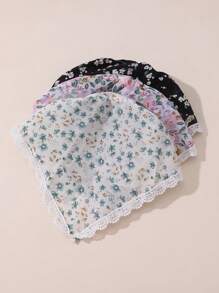 3pcs Women's Bohemian Style Floral Lace Headbands, Suitable For Daily Matching (Floral Pattern Colors May Vary In Depth) Head Accessories