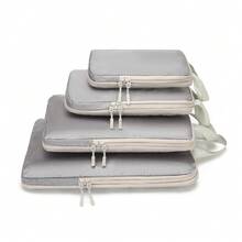 Bộ 4 khối sắp xếp quần áo du lịch để đựng quần áo váy hành lý - Xám - Xem 6