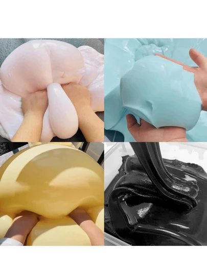 1 件随机包装史莱姆可爱棉花糖纹理水晶泥彩色粘土玩具