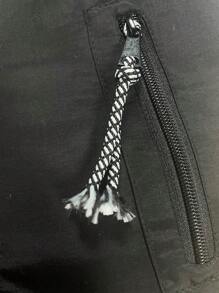 Chaqueta impermeable con capucha y cortavientos de moda para deportes al aire libre para mujer - Negro - Ver 8