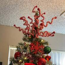 1pc Christmas Tree Candy Cane - Holiday Wool Candy Roll Decorations For Christmas, New Year And Winter Holidays - Non-Electric Felt Tree Topper Decor, Suitable For Home, Office And Party Decoration,Christmas