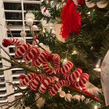 1pc Christmas Tree Candy Cane - Holiday Wool Candy Roll Decorations For Christmas, New Year And Winter Holidays - Non-Electric Felt Tree Topper Decor, Suitable For Home, Office And Party Decoration,Christmas