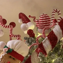 1pc Christmas Tree Candy Cane - Holiday Wool Candy Roll Decorations For Christmas, New Year And Winter Holidays - Non-Electric Felt Tree Topper Decor, Suitable For Home, Office And Party Decoration,Christmas