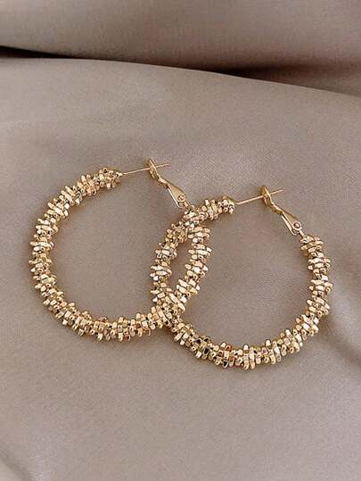 1 对时尚大环欧美风格耳环，时尚耳环，珠宝配饰，适合女性礼物、派对、日常佩戴