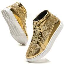 Children's Basketball Shoes Boys' Sports Shoes Boys' Casual Shoes Sports Outdoor Mountaineering Shoes - 金色 - 查看 5