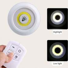 1 套（3 件 + 1 个控制器）16 个 LED 暖光橱柜灯，可调光，遥控，适用于厨房橱柜照明、卧室小夜灯 - 白色殼 - 查看 5