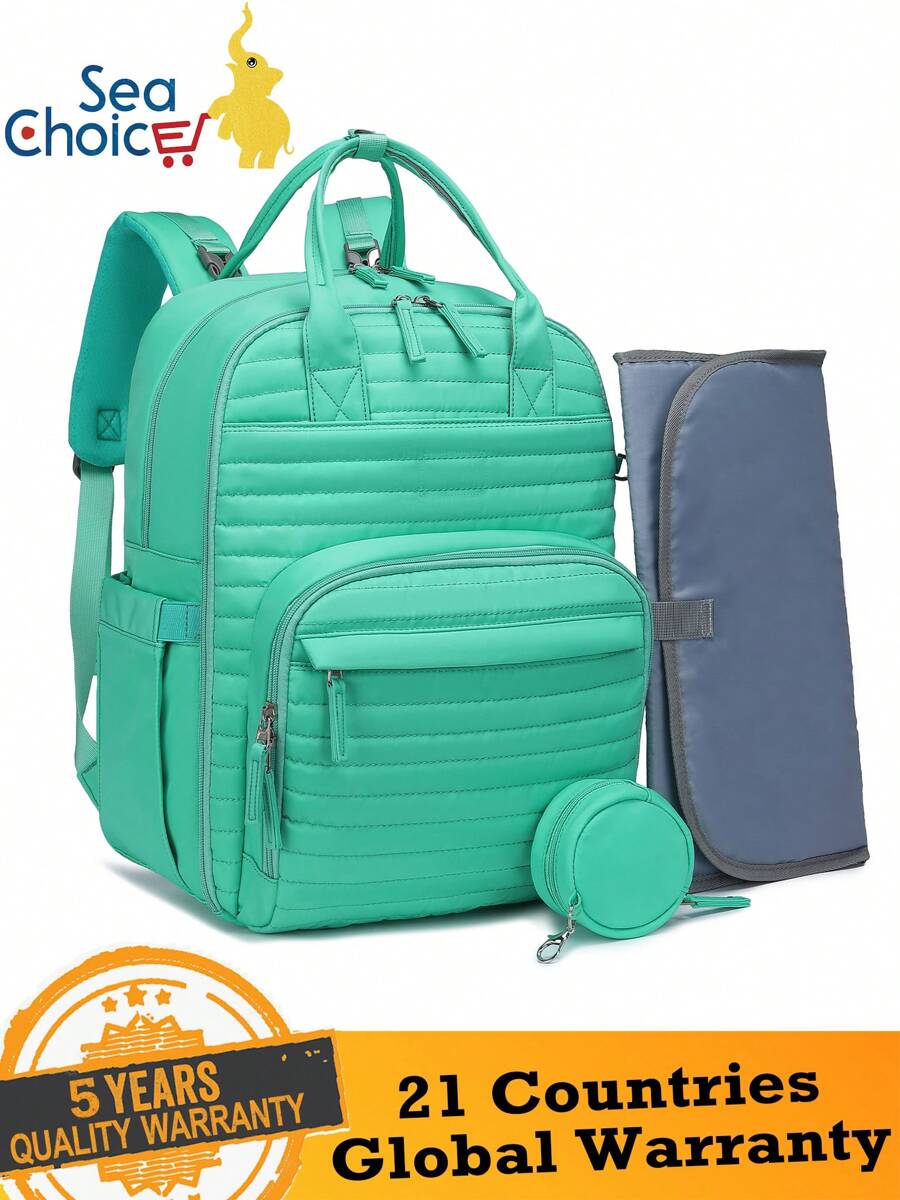 Sea Choice Baby Changing Bags Nappy Backpack Stylish Travel Backpack For Baby Care With Insulated Pockets Diaper Rucksack Changing Mat For Moms Dadslarge Capacity, Weekender Bag, Weekend Overnight Bag - Teal Blue - View 1