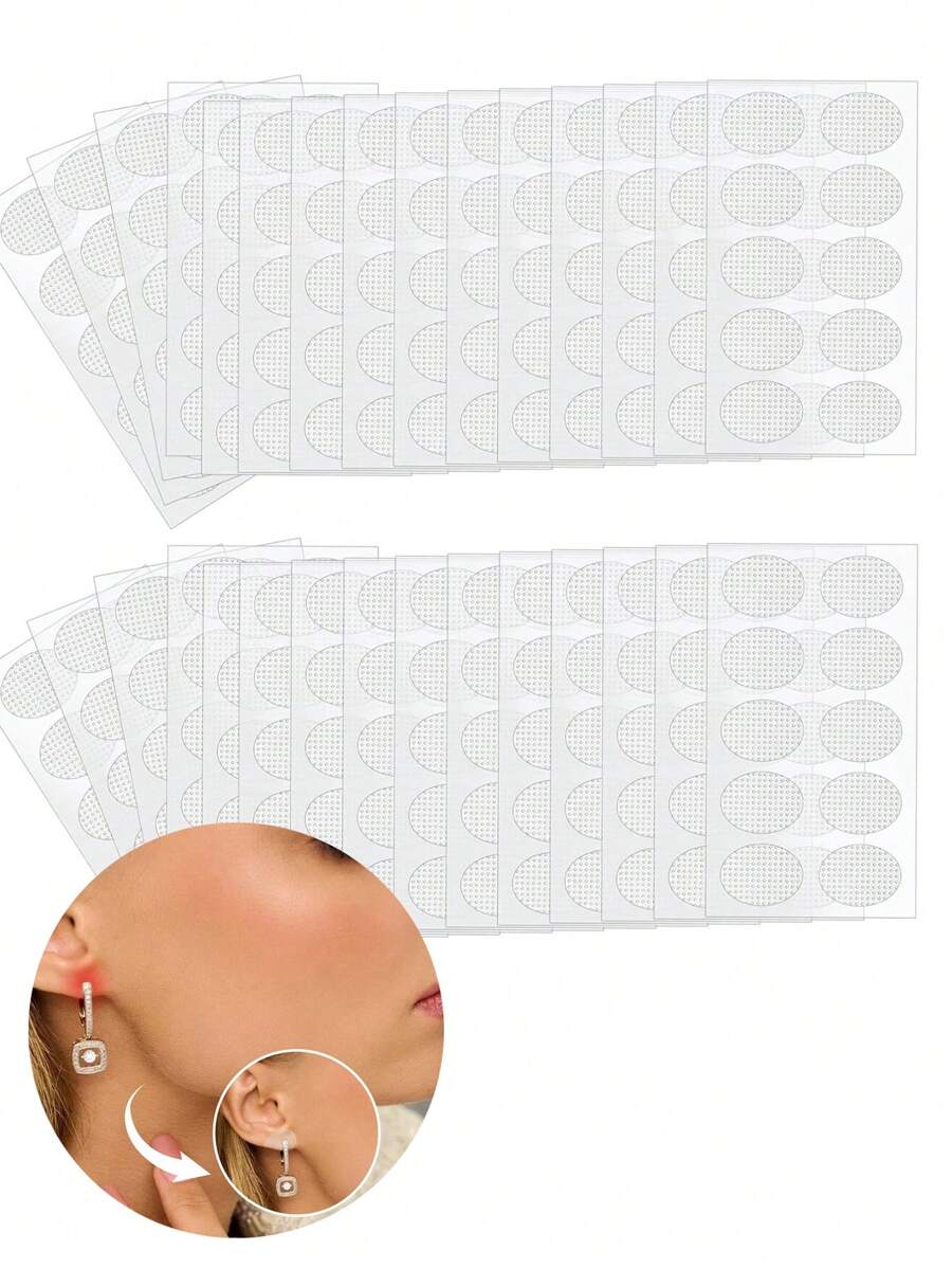 AVYRING Earring Stickers For Heavy Earring Ear Stickers For Split Earlobes Earring Lobe Support Patches Protectors Stickers For Earring, Earring Backs With Storage Box - Clear - View 1