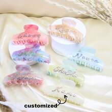 Spersonalizowana spinka do włosów z kryształkami, Kolorowa spinka do włosów, Spinka do włosów z kryształkami, Spinka do włosów z kryształkami, Akcesoria do włosów, Spersonalizowana spinka do włosów z imieniem, Spinka do włosów, Różowy prezent dla księżniczki, Spersonalizowana spinka do włosów z imieniem, Akcesoria do włosów na ślub, Wiosna Lato Jasne kolory