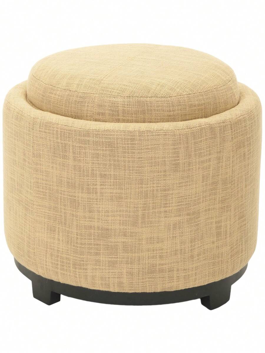 Safavieh Hudson Collection HUD8232 Wood Chelsea Round Tray Ottoman