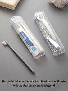 1 件透明便携式牙刷收纳盒翻盖化妆刷收纳盒眉笔收纳盒便携式化妆刷盒旅行牙刷收纳盒户外旅行必备配件户外办公室返校旅行必需品健身学校用品假日露营假日必需品假期迷你女士香水男士香水沙滩瓶旅行配件旅行必备品暑期学校配件东西返校用品 - 彩色 - 查看 3