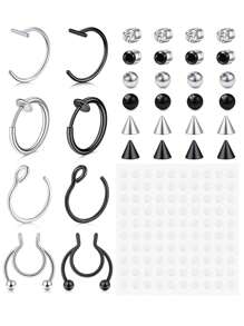 Fake Piercings Fake Nose Ring Fake Septum Piercing Fake Lip Ring Fake Lip Piercing Fake Nose Ring Septum Clip On Nose Ring Faux Septum Piercing Fake Nose Stud Fake Septum Jewelry Fake Earring Stud Fake Eyebrow Piercing Fake Labret Jewelry Fake Snake Bites Piercing Fake Piercing Balls For Halloween Stick On Fake Nose Stud Fake Earring Hoops Non Piercing - Fake Piercings - View 17